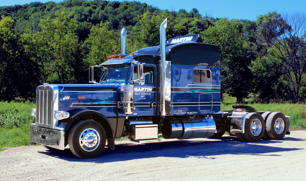 Martin’s Milk Service Inc. blue Peterbilt truck #499.