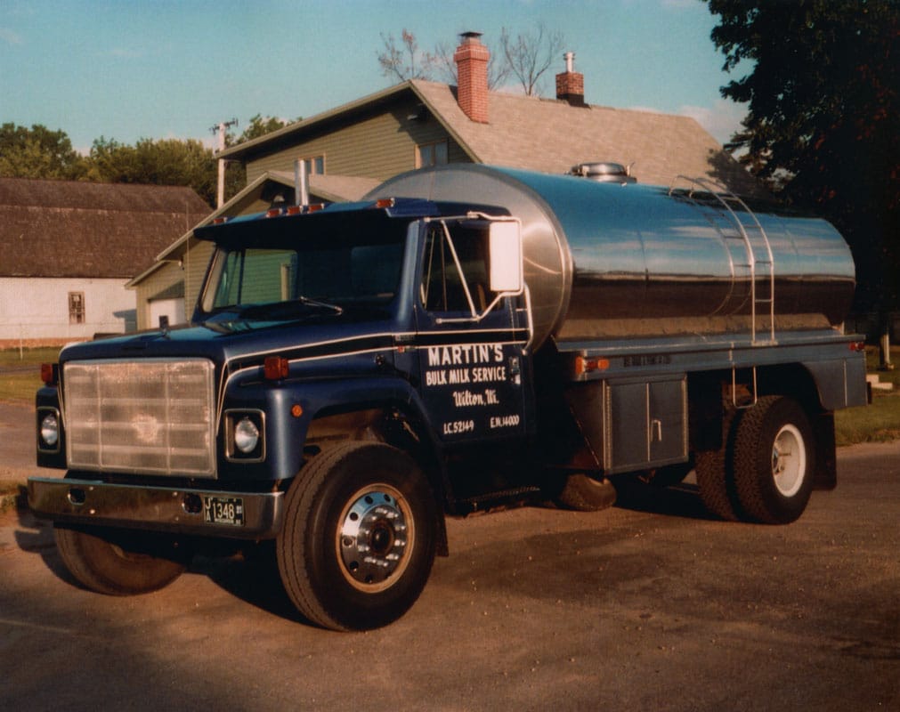 Martin's Bulk Milk Service milk truck in the 1980s.